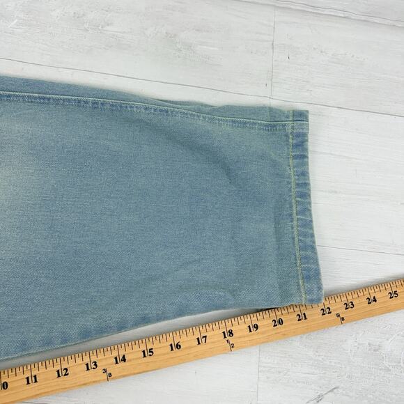 Monthorigin Loose Fit Baggy Distressed Denim Drop Crotch Overalls Size L Slouchy - Picture 12 of 14